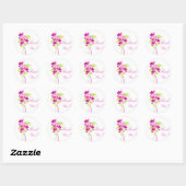 Stilvolle Pink & Green Bouquet Brautparty Sticker (Blatt)