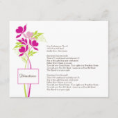 Stilvolle Pink & Green Bouquet Direction Card Begleitkarte (Vorderseite)