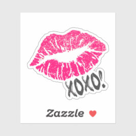 Stilvolle Pink Kissy Lips mit Xoxo Aufkleber