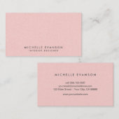 Stilvolle Pink Linen Minimalistisch Beruflich Visitenkarte (Vorne/Hinten)