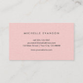 Stilvolle Pink Linen Minimalistisch Beruflich Visitenkarte (Rückseite)
