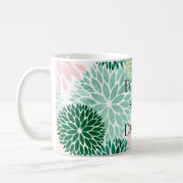 Stilvolle Pink Mint Green Blume Kaffeetasse