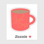 Stilvolle Pink Modern Girl Boss Aufkleber (Blatt)