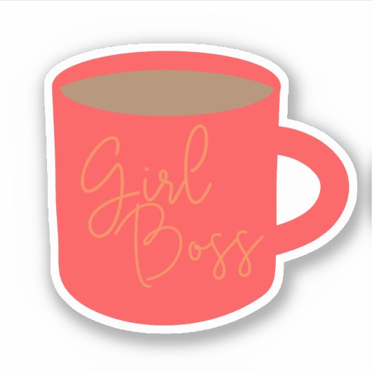 Stilvolle Pink Modern Girl Boss Aufkleber (Vorderseite)