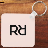 Stilvolle Pink Moderne Girly Monogram Erstluxuriös Schlüsselanhänger (Rückseite)