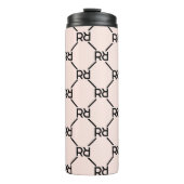 Stilvolle Pink Moderne Girly Monogram Erstluxuriös Thermosbecher (Vorderseite)