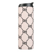 Stilvolle Pink Moderne Girly Monogram Erstluxuriös Thermosbecher (Nach links gedreht)