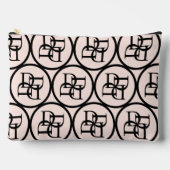 Stilvolle Pink Monogram Initial Girl Initial Luxur Zubehörtasche (Vorderseite)