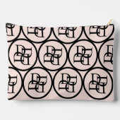 Stilvolle Pink Monogram Initial Girl Initial Luxur Zubehörtasche (Rückseite)