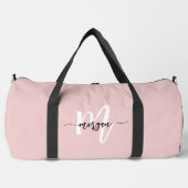 Stilvolle Pink Monogram Name Girl's Script Sports Duffle Bag (Vorderseite)