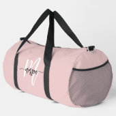 Stilvolle Pink Monogram Name Girl's Script Sports Duffle Bag (Rechte Ecke)
