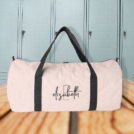 Stilvolle Pink Monogram Name Girl's Script Sports Duffle Bag