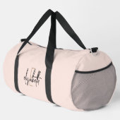 Stilvolle Pink Monogram Name Girl's Script Sports Duffle Bag (Rechte Ecke)