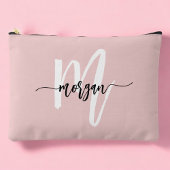 Stilvolle Pink Monogram Name Girl's Script Zubehörtasche