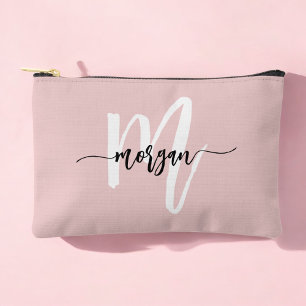 Stilvolle Pink Monogram Name Girl's Script Zubehörtasche