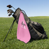 Stilvolle Pink Monogram Script Golf Handtuch (Gras)