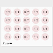 Stilvolle Pink Monogram Wedding Runder Aufkleber (Blatt)