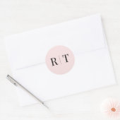 Stilvolle Pink Monogram Wedding Runder Aufkleber (Umschlag)