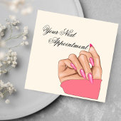 Stilvolle Pink Nails Artist Appointment Card Quadratische Visitenkarte