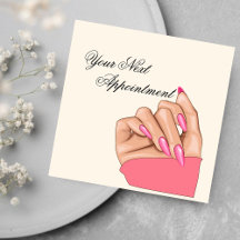 Stilvolle Pink Nails Artist Appointment Card