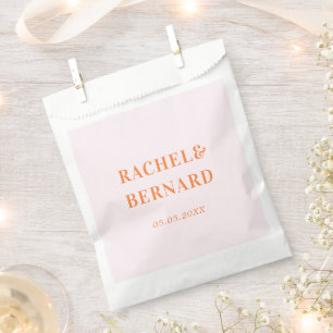 Stilvolle Pink & Peach Orange Typografy Wedding Geschenktütchen