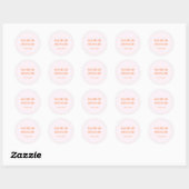 Stilvolle Pink & Peach Orange Typografy Wedding Runder Aufkleber (Blatt)