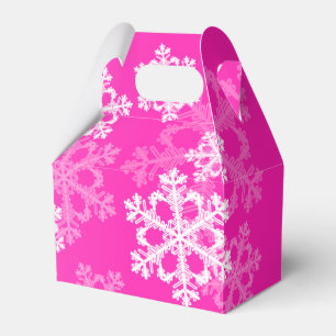 Stilvolle Pink Snowflakes Modernes Weihnachtsmuste Geschenkschachtel