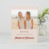 Stilvolle Pink-Trauzeugin danke Ihnen Fotokarte Einladung (Stehend Vorderseite)