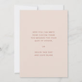 Stilvolle Pink-Trauzeugin danke Ihnen Fotokarte Einladung (Rückseite)