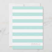 Stilvolle Pink Whales Herzens Mint Baby Dusche Einladung (Rückseite)