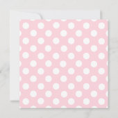 Stilvolle Pink & White Polka Dot Baby Dusche Einladung (Rückseite)