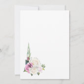 Stilvolle Pink White Rose Floral Wedding Einladung (Rückseite)