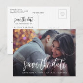 Stilvolle Pinselschrift Save the Date Postkarte (Vorne/Hinten)