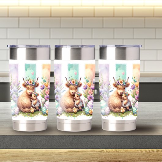 Stilvolle Pinselstrich Osterhochland Kuh 20oz Thermobecher