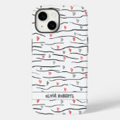 Stilvolle Pinselstriche Herz Lines Muster Persönli Case-Mate iPhone Hülle (Rückseite)