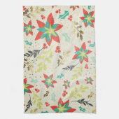 Stilvolle Poinsettia-Blume mit Blätter & Berries Handtuch (Vertikal)