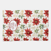 Stilvolle Poinsettia Blume Weihnachten Geschirrtuch (Horizontal)
