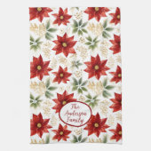 Stilvolle Poinsettia Blume Weihnachten Geschirrtuch (Vertikal)