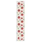 Stilvolle Poinsettia Blume Weihnachten Mittelgroßer Tischläufer (Vorderseite)