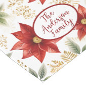 Stilvolle Poinsettia Blume Weihnachten Mittelgroßer Tischläufer (Ecke)