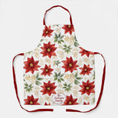 Stilvolle Poinsettia Blume Weihnachten Schürze (Vorderseite)