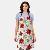 Stilvolle Poinsettia Blume Weihnachten Schürze (Getragen)