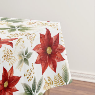 Stilvolle Poinsettia Blume Weihnachten Tischdecke