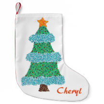 Stilvolle Pointillismus Weihnachtsbaum-Strümpfe