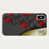Stilvolle Poker-Anzug auf Black Monogram Case-Mate iPhone Hülle (Rückseite (Horizontal))