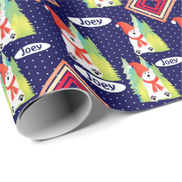 Stilvolle Polar-Bären-Bezeichnung Typografie Geschenkpapier