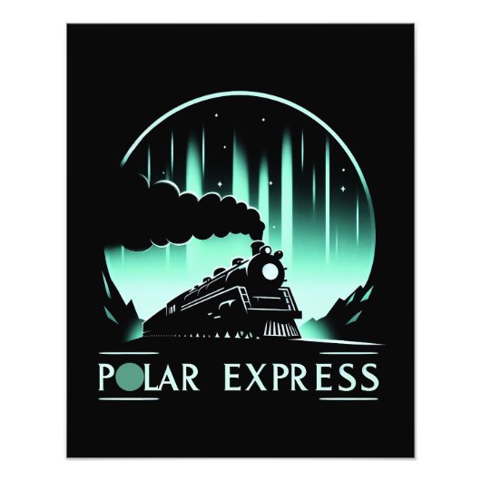 Stilvolle Polar Express Bahn Fotodruck (Vorne)