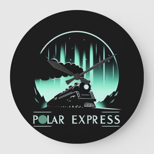 Stilvolle Polar Express Bahn Große Wanduhr (Vorderseite)