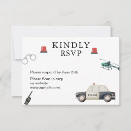 Stilvolle Polizei Kindergeburtstag Dankeskarte