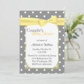 Stilvolle Polka Dot Couple's Baby Shower Einladung (Stehend Vorderseite)